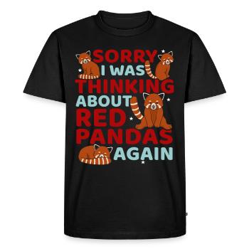 Amant de Panda rouge - T-shirt Premium bio Homme - noir - Devant - Nico (187cm)
