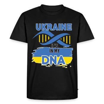 L'Ukraine est dans mon ADN - T-shirt Premium bio Homme - noir - Devant - Nico (187cm)
