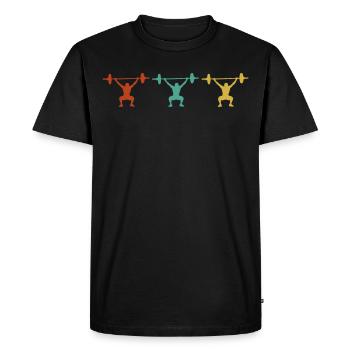 Power Lifting Vintage Gift - Men's Premium Organic T-Shirt - black - Front - Nico (187cm)