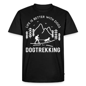 Dog trekking hiking with dog Canicross gift - Men's Premium Organic T-Shirt - black - Front - Nico (187cm)
