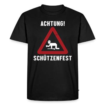Achtung Schützenfest Lustiges Schützenverein Bier - Männer Premium Bio T-Shirt - Schwarz - Vorne - Nico (187cm)