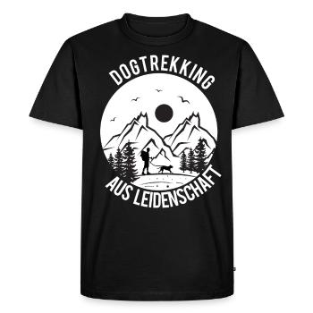 Dog trekking hiking with dog Canicross gift - Men's Premium Organic T-Shirt - black - Front - Nico (187cm)