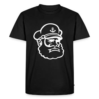 capitaine - T-shirt Premium bio Homme - noir - Devant - Nico (187cm)