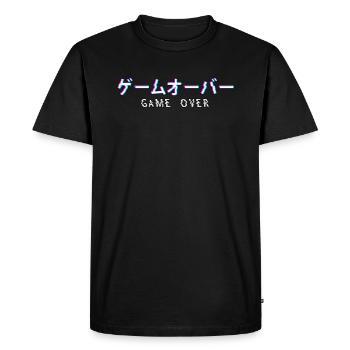 Game Over Vaporwave Aesthetic Japanese Text - T-shirt Premium bio Homme - noir - Devant - Nico (187cm)