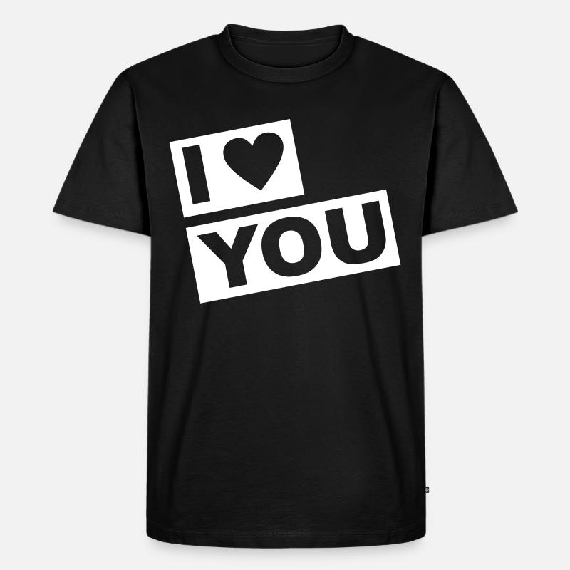 I Love You - Männer Premium Bio T-Shirt - Schwarz