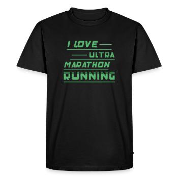 Coureurs de l'équipe Ultramarathon Ultramarathoner Ultra - T-shirt Premium bio Homme - noir - Devant - Nico (187cm)
