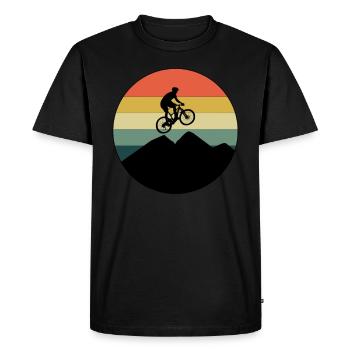 Mountainbike montagne cadeau Cool Vélo Motif - T-shirt Premium bio Homme - noir - Devant - Nico (187cm)
