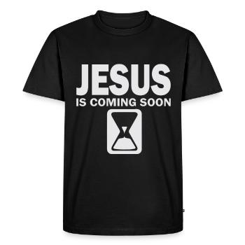 Jesus - Men's Premium Organic T-Shirt - black - Front - Nico (187cm)