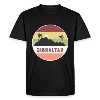 Pays et pays rétro de Gibraltar - T-shirt Premium bio Homme - noir - Devant - Nico (187cm)