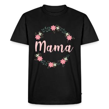 Belle femme enceinte tenue de fleur maman - T-shirt Premium bio Homme - noir - Devant - Nico (187cm)