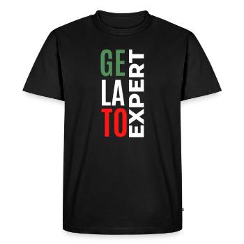ice cream gelato itala italy expert in green white red - Men's Premium Organic T-Shirt - black - Front - Nico (187cm)