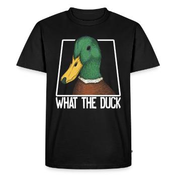 What the Duck Funny Duck WTF Pun Ducks Joke - T-shirt Premium bio Homme - noir - Devant - Nico (187cm)