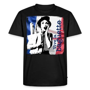 France - Vive la baguette - T-shirt Premium bio Homme - noir - Devant - Nico (187cm)