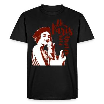 Oh Paris maman amour - T-shirt Premium bio Homme - noir - Devant - Nico (187cm)