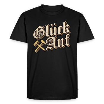 Glück Auf! Schlägel und Eisen Bergmann Geschenke - Männer Premium Bio T-Shirt - Schwarz - Vorne - Nico (187cm)