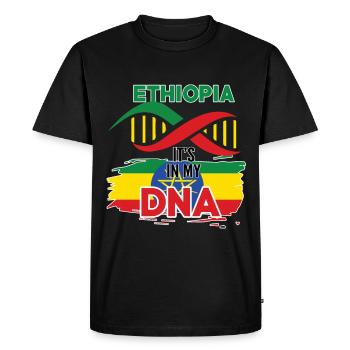 L'Ethiopie est dans mon ADN - T-shirt Premium bio Homme - noir - Devant - Nico (187cm)