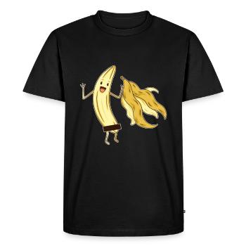 Banane drôle avec zone nue amusante nue - T-shirt Premium bio Homme - noir - Devant - Nico (187cm)