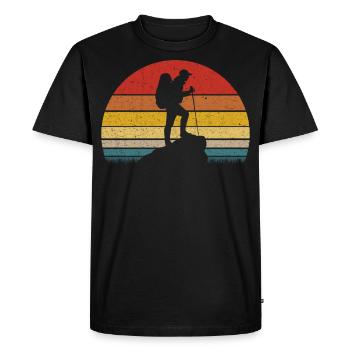 Randonnée rétro vintage - T-shirt Premium bio Homme - noir - Devant - Nico (187cm)