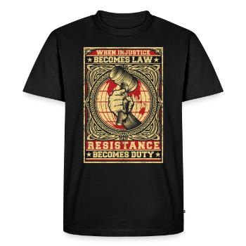Justice injustice loi résistance tribunal - T-shirt Premium bio Homme - noir - Devant - Nico (187cm)