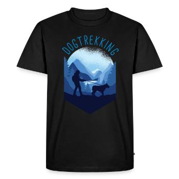 Dog trekking hiking with dog Canicross gift - Men's Premium Organic T-Shirt - black - Front - Nico (187cm)