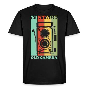 Vintage old camera - Men's Premium Organic T-Shirt - black - Front - Nico (187cm)