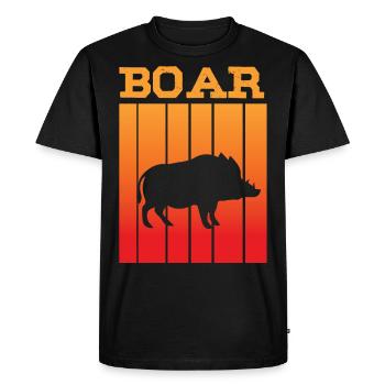Wild boar shadow play in the sunset - Men's Premium Organic T-Shirt - black - Front - Nico (187cm)