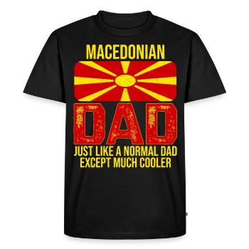 Macedonian Father North Macedonia flag - Men's Premium Organic T-Shirt - black - Front - Nico (187cm)