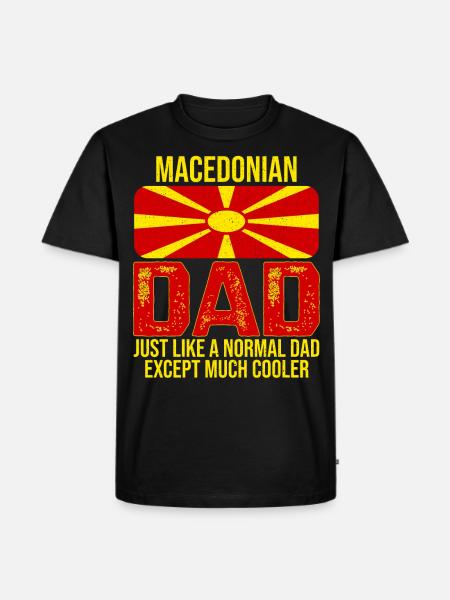 Drapeau macédonien père Macédoine du Nord - T-shirt Premium bio Homme - noir