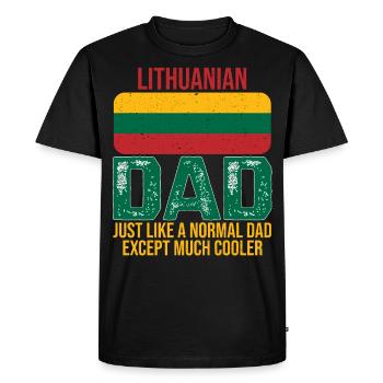 Père lituanien drapeau Lituanie pour la fête des pères - T-shirt Premium bio Homme - noir - Devant - Nico (187cm)