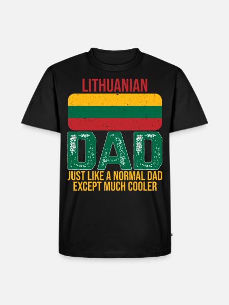 Litauiska far Litauens flagga för fars dag - Ekologisk premium-T-shirt herr - svart