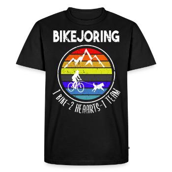 Bikejoring dog pulling bike Dogsport Gift idea - Men's Premium Organic T-Shirt - black - Front - Nico (187cm)