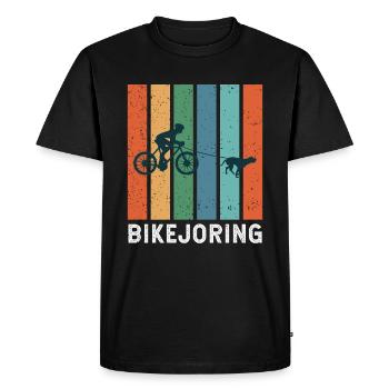 Bikejoring dog pulling bike Dogsport Gift idea - Men's Premium Organic T-Shirt - black - Front - Nico (187cm)