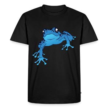 Poison dart frog from the rain forest blue dart frog - Men's Premium Organic T-Shirt - black - Front - Nico (187cm)