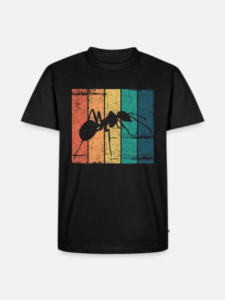 Retro ants design insects - Men's Premium Organic T-Shirt - black