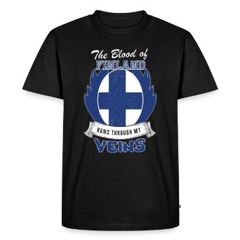 Finnish blood flows through my veins - Men's Premium Organic T-Shirt - black - Front - Nico (187cm)