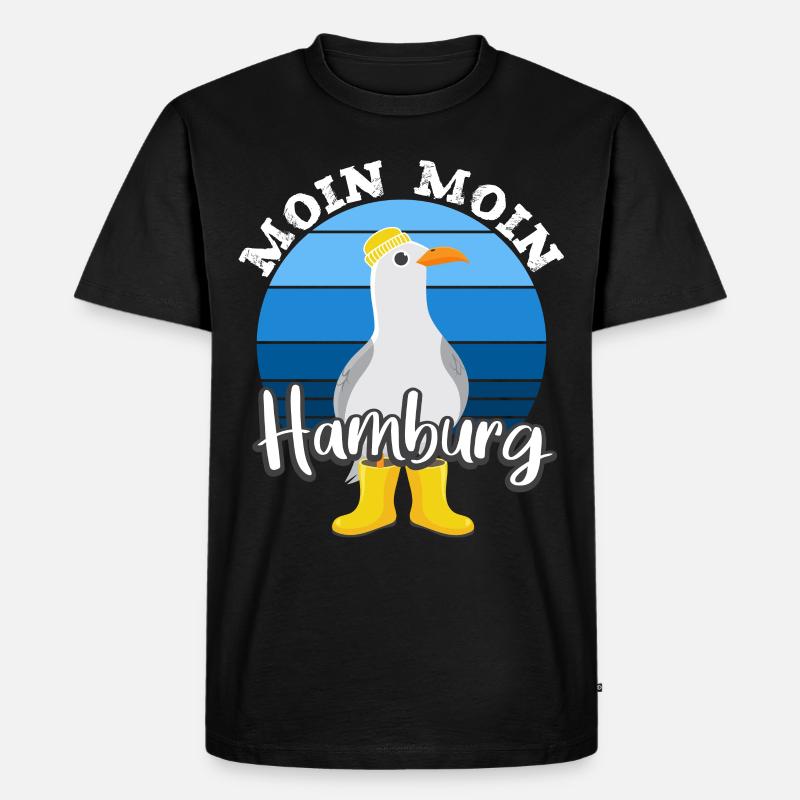Moin Moin Hamburg - Männer Premium Bio T-Shirt - Schwarz