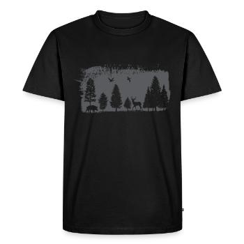 Forest design - Men's Premium Organic T-Shirt - black - Front - Nico (187cm)