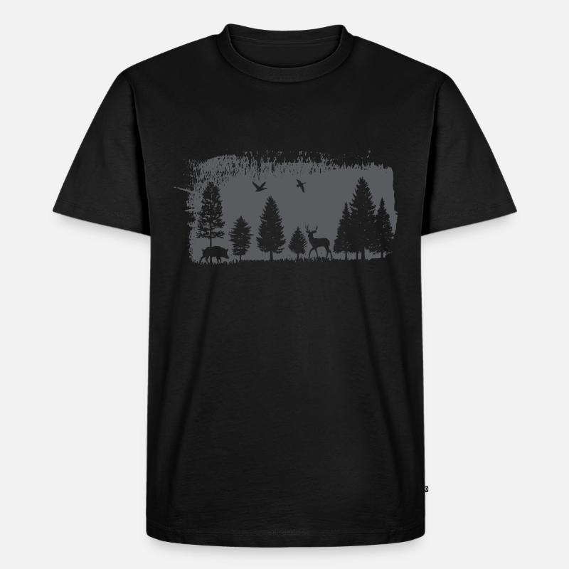Wald Design - Männer Premium Bio T-Shirt - Schwarz