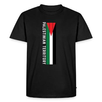 Territoire palestinien Couleur du pays en rayures - T-shirt Premium bio Homme - noir - Devant - Nico (187cm)