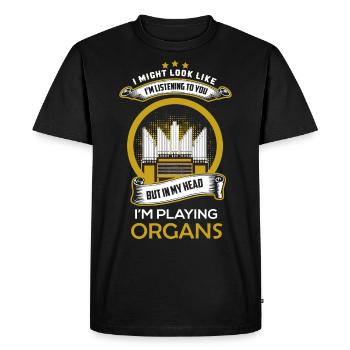 Orgue organiste joueur d'orgue sifflet orgue église - T-shirt Premium bio Homme - noir - Devant - Nico (187cm)
