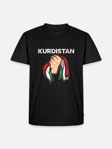 Kurdistan Kurdish flag pride home - Men's Premium Organic T-Shirt - black