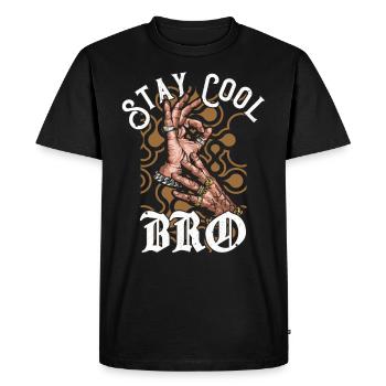 Stay Cool Bro - T-shirt Premium bio Homme - noir - Devant - Nico (187cm)