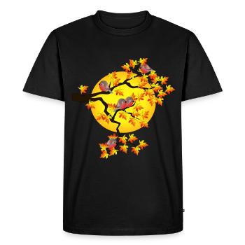Oiseaux d'automne oiseau moineau automne décoration - T-shirt Premium bio Homme - noir - Devant - Nico (187cm)
