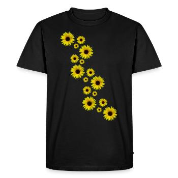 Tournesol jaune, Tournesol, Fleurs, Fleurs - T-shirt Premium bio Homme - noir - Devant - Nico (187cm)