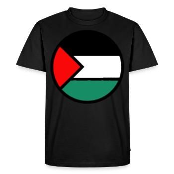 Drapeau palestinien - T-shirt Premium bio Homme - noir - Devant - Nico (187cm)