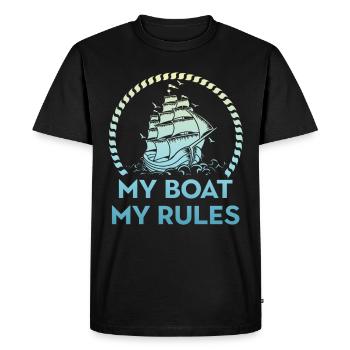 Boat captain My boat My rules Sailing boats Seg - Men's Premium Organic T-Shirt - black - Front - Nico (187cm)