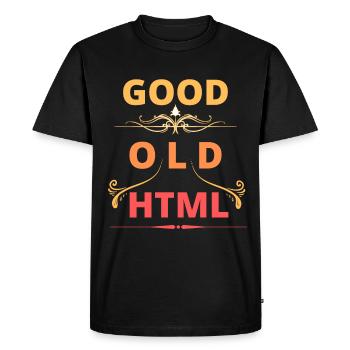 Good Old HTML web design - Men's Premium Organic T-Shirt - black - Front - Nico (187cm)