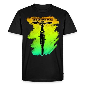 Life behind bars gift for pedal & steering wheel fans - Men's Premium Organic T-Shirt - black - Front - Nico (187cm)