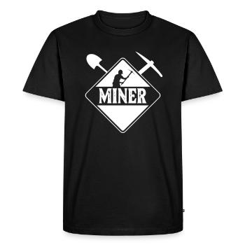 Miner Miner Miner mine souterraine - T-shirt Premium bio Homme - noir - Devant - Nico (187cm)
