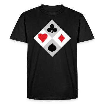 Joueur de cartes - T-shirt Premium bio Homme - noir - Devant - Nico (187cm)